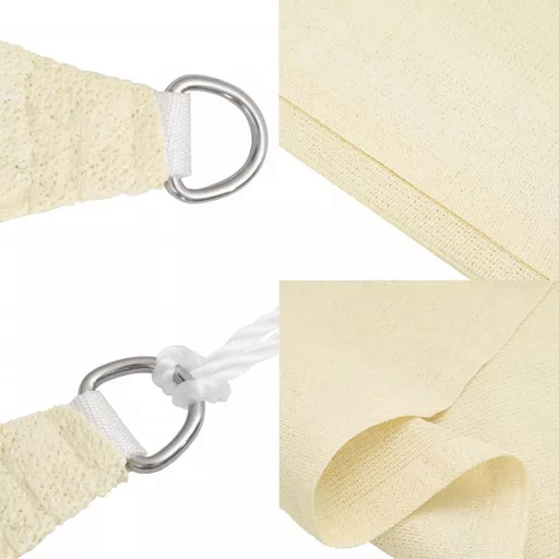 Krémszínű HDPE napvitorla 160 g/m² 4 x 4 m