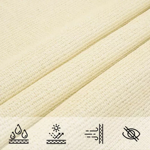 Krémszínű HDPE napvitorla 160 g/m² 4,5 x 4,5 m