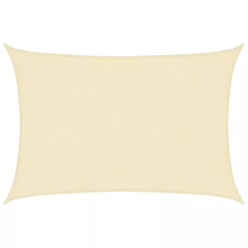 Krémszínű HDPE napvitorla 160 g/m² 2,5 x 4 m