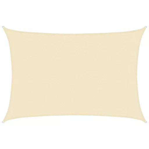 Krémszínű HDPE napvitorla 160 g/m² 3 x 5 m