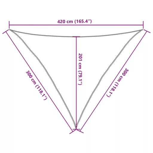 Fehér HDPE napvitorla 160 g/m² 3 x 3 x 4,2 m