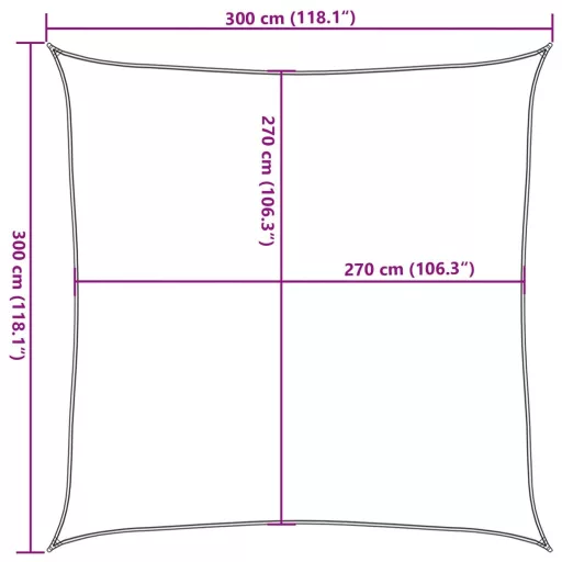 Világoszöld HDPE napvitorla 160 g/m² 3 x 3 m