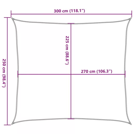 Terrakotta HDPE napvitorla 160 g/m² 2,5 x 3 m