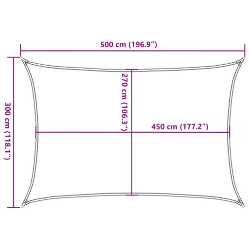 Terrakotta HDPE napvitorla 160 g/m² 3 x 5 m