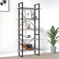   5 szintes szürke sonoma szerelt fa könyvszekrény 80x30x175 cm