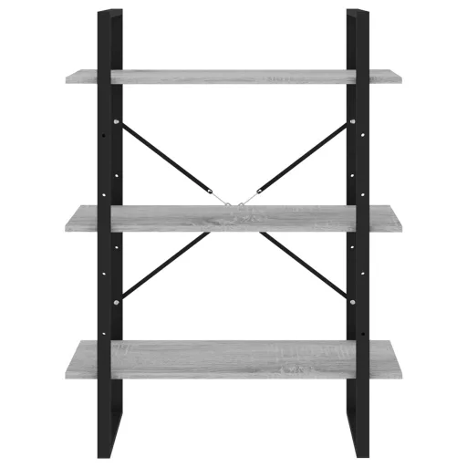 5 szintes szürke sonoma szerelt fa könyvszekrény 80x30x175 cm