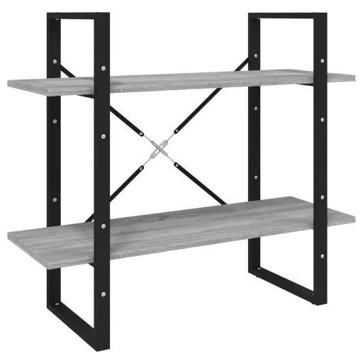 5 szintes szürke sonoma szerelt fa könyvszekrény 80x30x175 cm