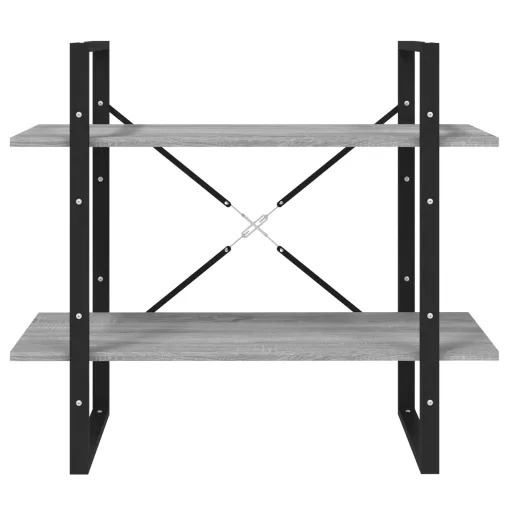 5 szintes szürke sonoma szerelt fa könyvszekrény 80x30x175 cm