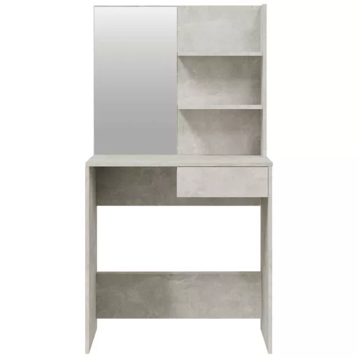 Betonszürke színű fésülködőasztal-szett 74,5 x 40 x 141 cm