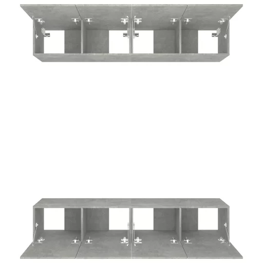 4 db betonszürke szerelt fa fali TV-szekrény 80 x 30 x 30 cm
