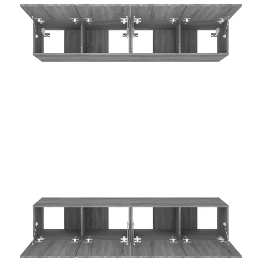 4 db szürke sonoma színű szerelt fa TV-szekrény 80 x 30 x 30 cm