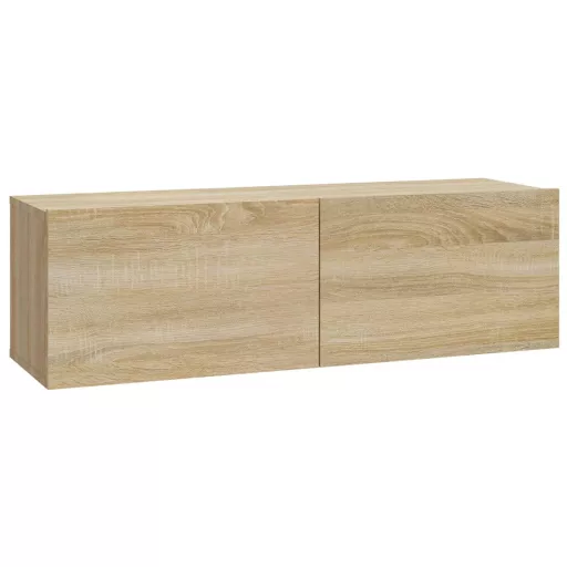 4 db sonoma tölgy színű fali TV-szekrény 100 x 30 x 30 cm
