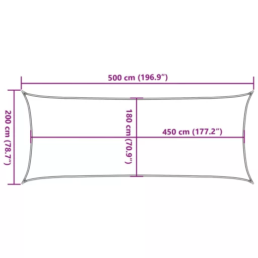 Sötétzöld HDPE napvitorla 160 g/m² 2 x 5 m