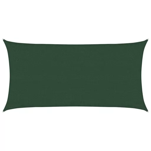 Sötétzöld HDPE napvitorla 160 g/m² 3 x 6 m
