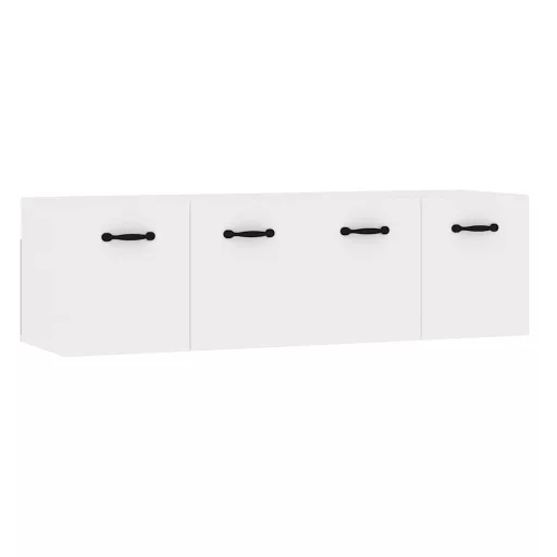 2 db magasfényű fehér szerelt fa faliszekrény 80x36,5x35 cm