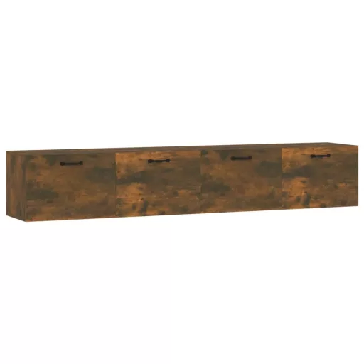 2 db füstös tölgy színű szerelt fa faliszekrény 100x36,5x35 cm