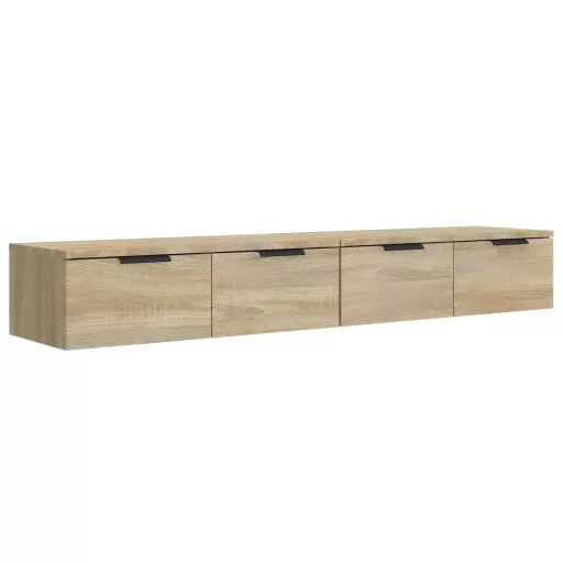 2 db sonoma tölgyszínű szerelt fa fali szekrény 68x30x20 cm