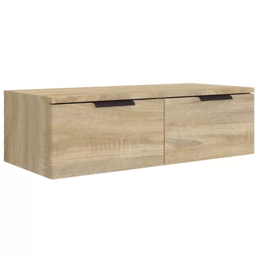 2 db sonoma tölgyszínű szerelt fa fali szekrény 68x30x20 cm