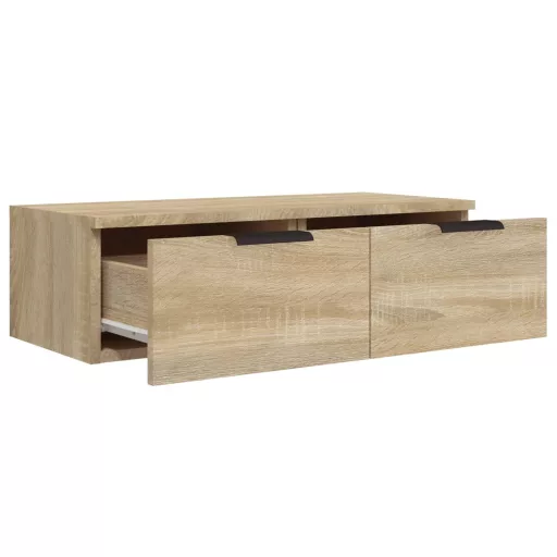 2 db sonoma tölgyszínű szerelt fa fali szekrény 68x30x20 cm