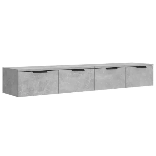 2 db betonszürke szerelt fa fali szekrény 68 x 30 x 20 cm