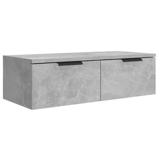2 db betonszürke szerelt fa fali szekrény 68 x 30 x 20 cm