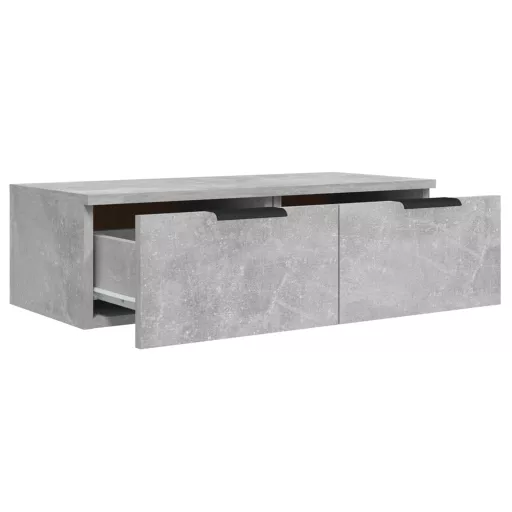 2 db betonszürke szerelt fa fali szekrény 68 x 30 x 20 cm