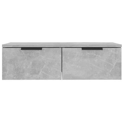 2 db betonszürke szerelt fa fali szekrény 68 x 30 x 20 cm
