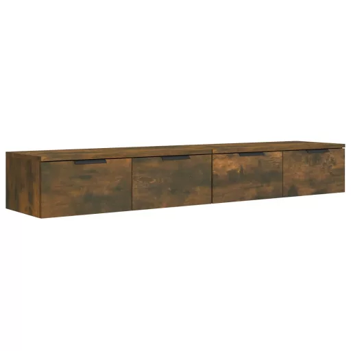 2 db füstös tölgyszínű szerelt fa fali szekrény 68 x 30 x 20 cm
