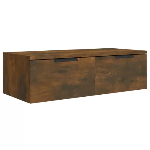 2 db füstös tölgyszínű szerelt fa fali szekrény 68 x 30 x 20 cm