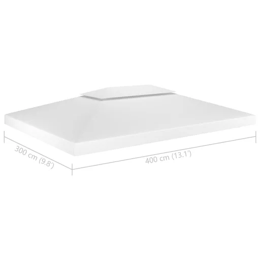 Fehér kétszintes pavilon-tetőponyva 310 g/m² 4 x 3 m