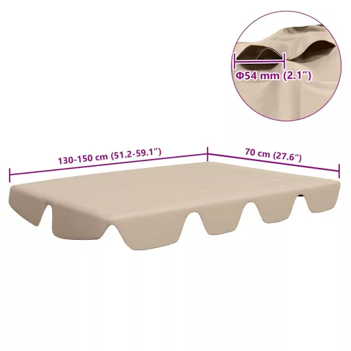Bézs csere ponyva kerti hintaágyhoz 150/130 x 105/70 cm