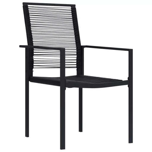 2 db fekete PVC rattan kerti szék