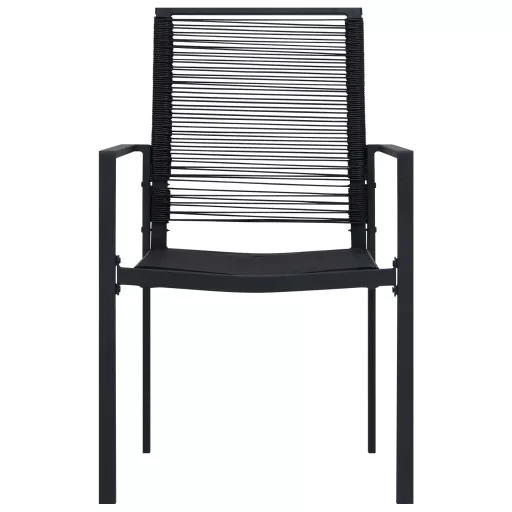 2 db fekete PVC rattan kerti szék