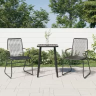 2 db fekete PVC rattan kerti szék 58 x 59 x 85,5 cm