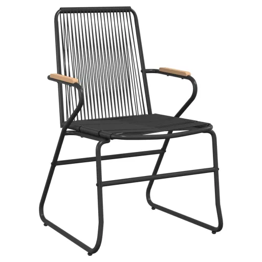 2 db fekete PVC rattan kerti szék 58 x 59 x 85,5 cm