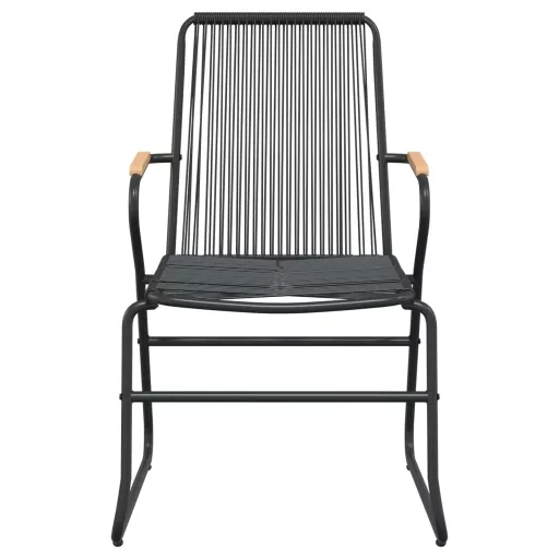 2 db fekete PVC rattan kerti szék 58 x 59 x 85,5 cm
