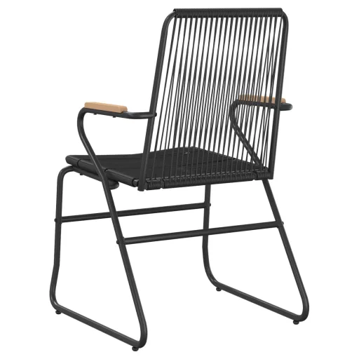 2 db fekete PVC rattan kerti szék 58 x 59 x 85,5 cm