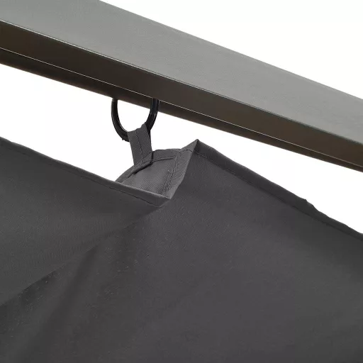 Antracitszürke acél pavilon behúzható tetővel 3 x 3 m 180 g/m²
