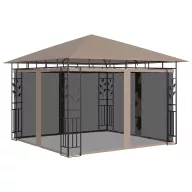   Tópszínű pavilon szúnyoghálóval 3 x 3 x 2,73 m 180 g/m²