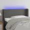 Szürke műbőr LED-es fejtámla 83x16x78/88 cm