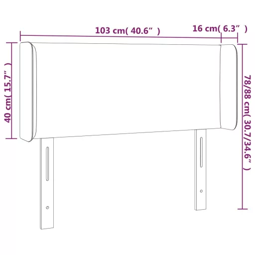Krémszínű műbőr LED-es fejtámla 103 x 16 x 78/88 cm