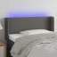 Szürke műbőr LED-es fejtámla szárnyakkal 103x16x78/88 cm