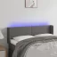 Szürke műbőr LED-es fejtámla szárnyakkal 147x16x78/88 cm