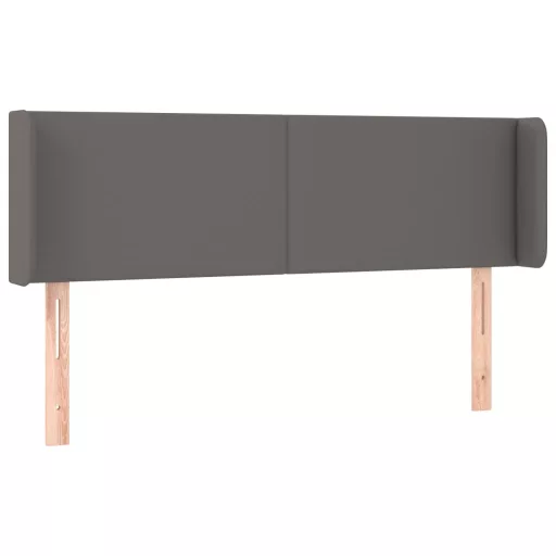Szürke műbőr LED-es fejtámla szárnyakkal 147x16x78/88 cm