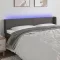 Szürke műbőr LED-es fejtámla 163x16x78/88 cm