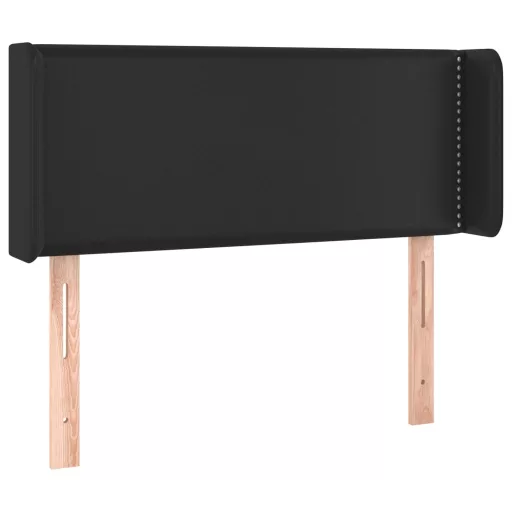 Fekete műbőr LED-es fejtámla 93 x 16 x 78/88 cm