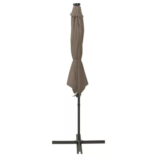 Tópszínű konzolos napernyő rúddal és LED-fényekkel 300 cm