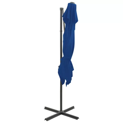 Azúrkék dupla tetejű konzolos napernyő 250 x 250 cm