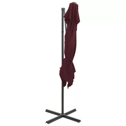 Bordó dupla tetejű konzolos napernyő 250 x 250 cm
