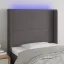 Szürke műbőr LED-es fejtámla 83x16x118/128 cm